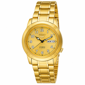 Seiko Automatic 5 Sports Gold Watch with sporty gold-tone design